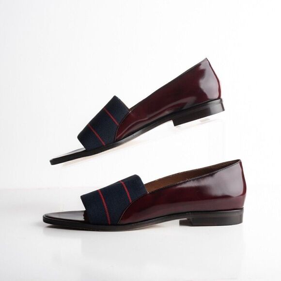 Band of Outsiders Womens Loafers Peep Toe Shoes Navy Blue US 8 EU 38.5 New - Picture 5 of 8